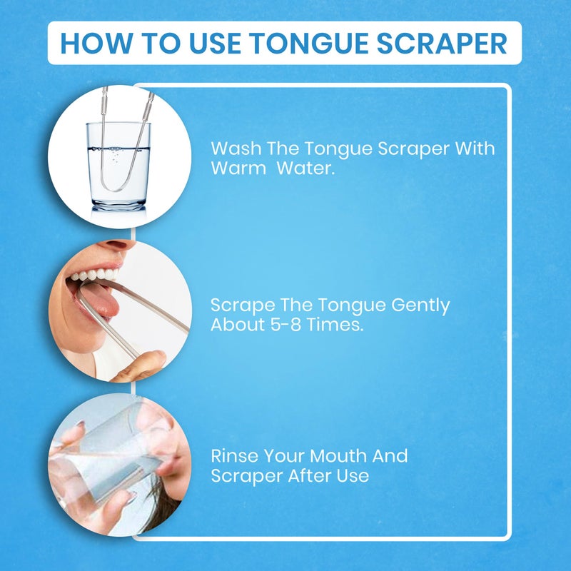HOKIN Tongue Scraper for Adults by HOKIN (2Pcs Oral Care Pack) Stainless Steel Tongue Cleaners Reduce Bad Breath 100% Metal Tough Scrapers Men and Women Hygiene Product - Image 4