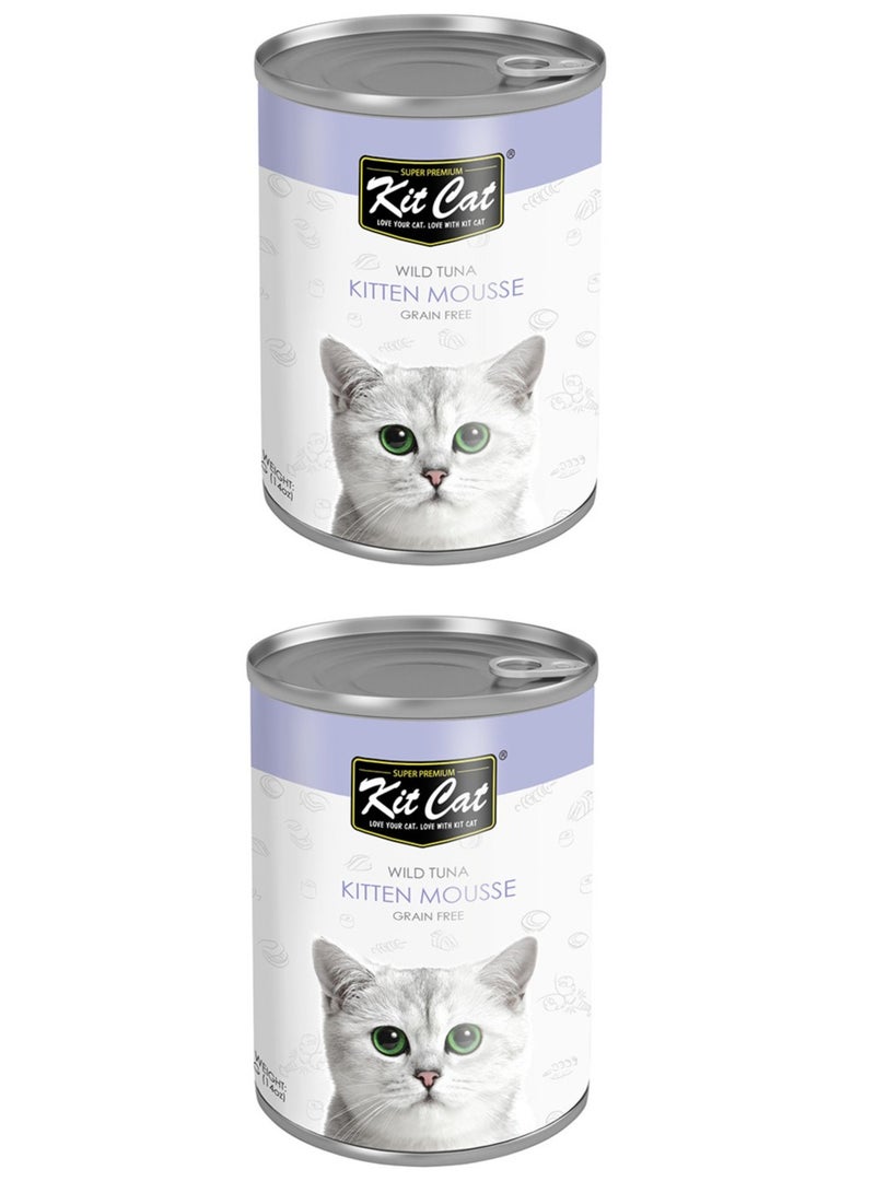 Kit Cat Wild Tuna Kitten Mousse Canned Cat Food 400g - 2 Piece - Image 1