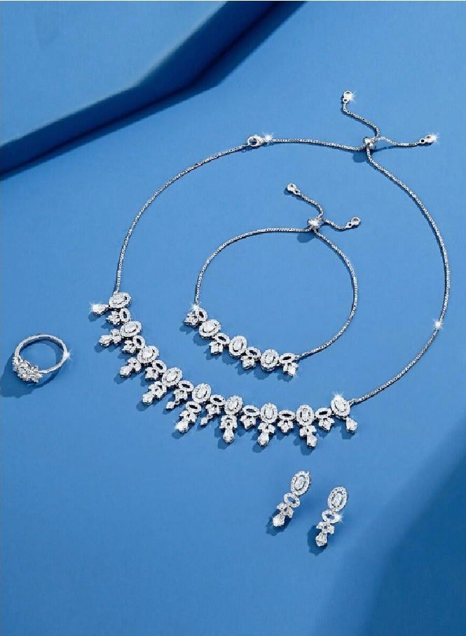 Attractives Luxury Jewellery Set For Women Inlaid With Zirconia - Image 2