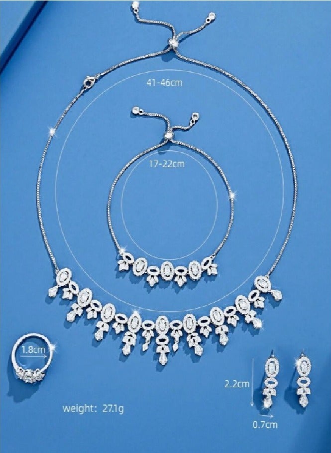 Attractives Luxury Jewellery Set For Women Inlaid With Zirconia - Image 4