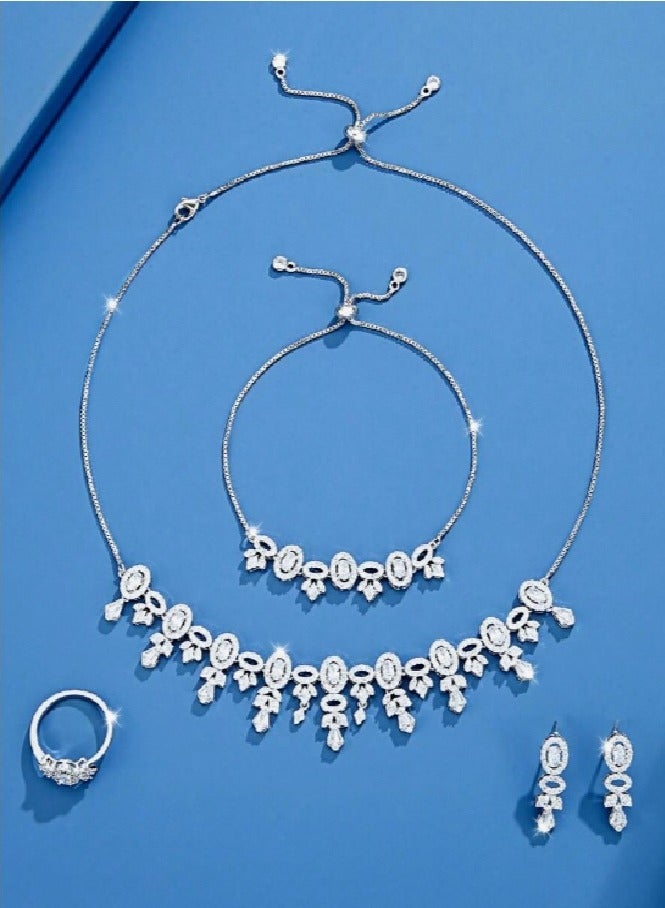 Attractives Luxury Jewellery Set For Women Inlaid With Zirconia - Image 3
