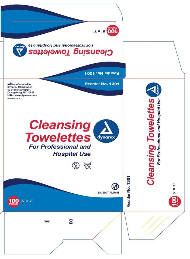 Dynarex Cleansing Towelettes 5 X 7" Individual Packet (#1301, Sold Per Box) - Image 5