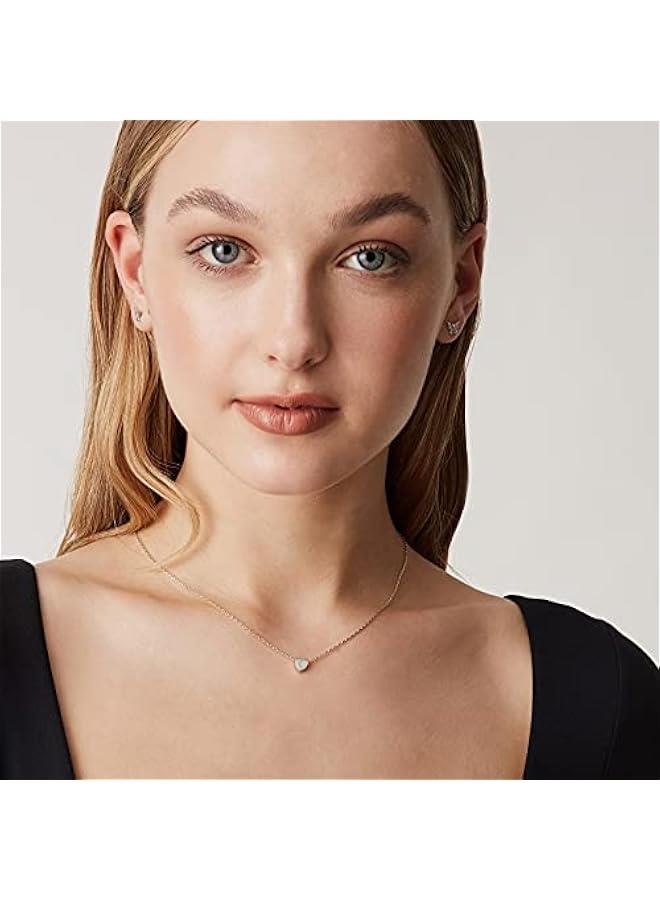 PAVOI 14K Gold Plated Tiny Heart Necklace | Dainty Necklace for Women | Personalized Letter Heart Choker | Adjustable Slider - Image 4