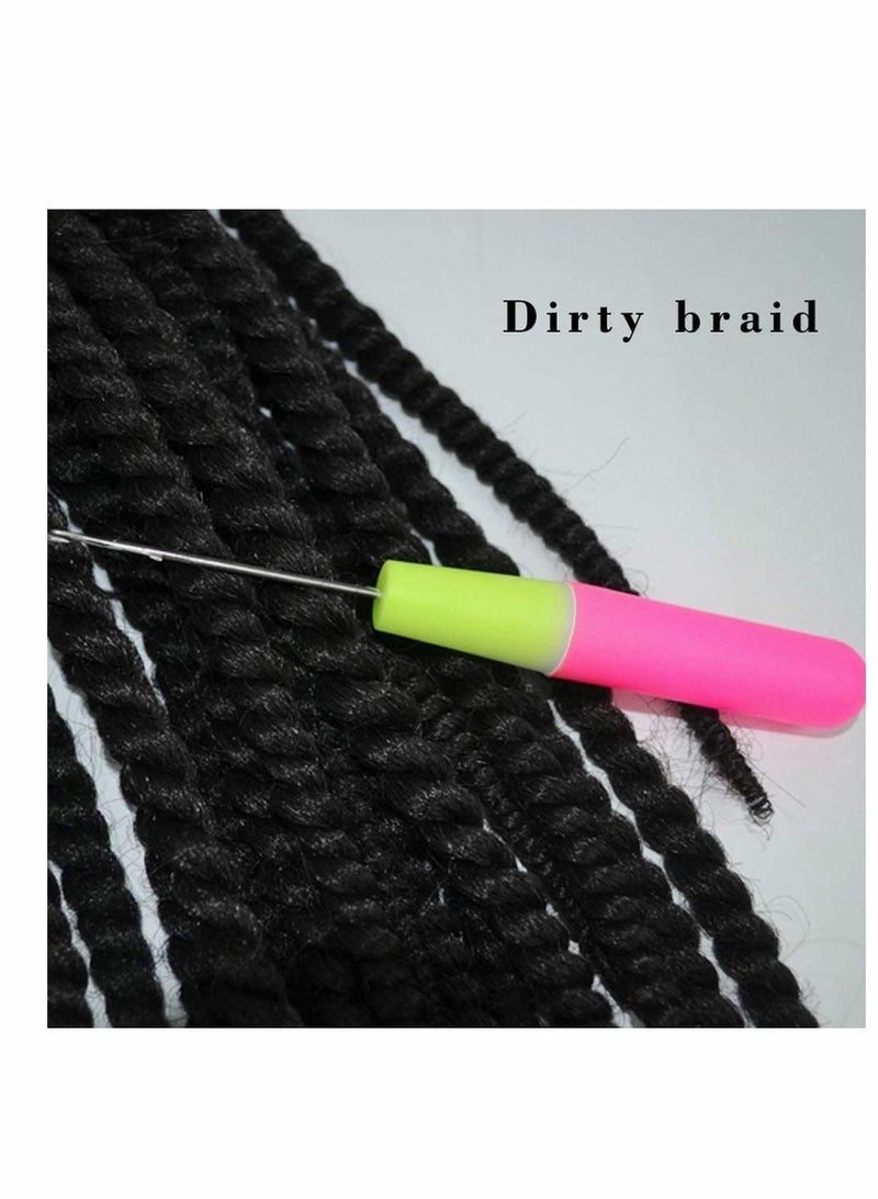 NIBEMINENT 2 Pcs Latch Hook Crochet Needles with 60 Dreadlocks Braiding Beads Hair Rings Gold Silver Metal Decoration Accessories for Braids - Image 3