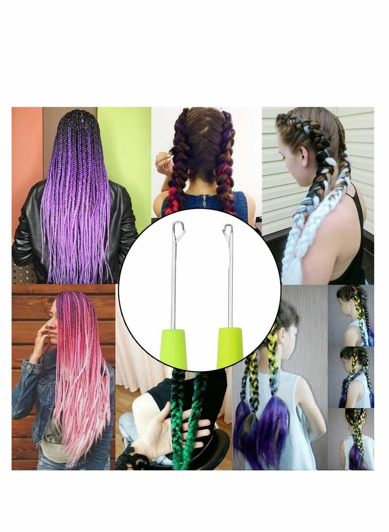 NIBEMINENT 2 Pcs Latch Hook Crochet Needles with 60 Dreadlocks Braiding Beads Hair Rings Gold Silver Metal Decoration Accessories for Braids - Image 4