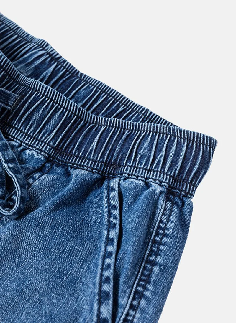 يونيكي Blue Solid Jogger Trouser