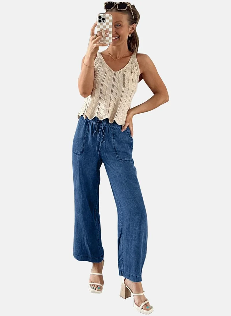 يونيكي Blue Solid Jogger Trouser