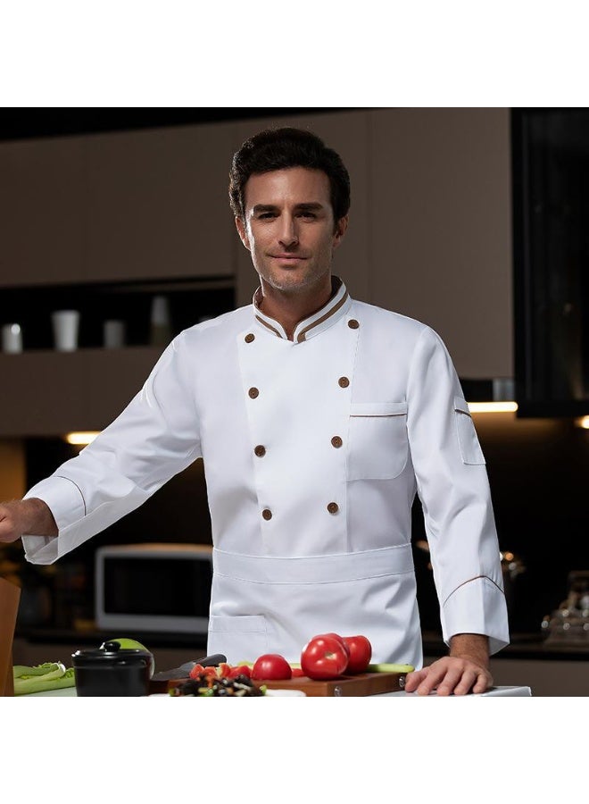 NIBEMINENT Hotel Chef Uniform Thin Western Restaurant Hotel Kitchen Summer Clothes Breathable Dining Chef Overalls Men's - Image 1