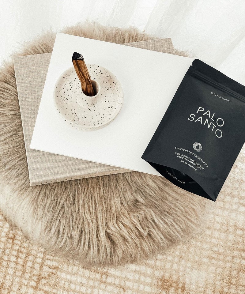 Bursera White Palo Santo Holder, Tree Planted with Every Order, Ceramic Holder Palo Santo Burner, Palo Santo Wood Stand, Incense Stick Burning Tray - Image 2