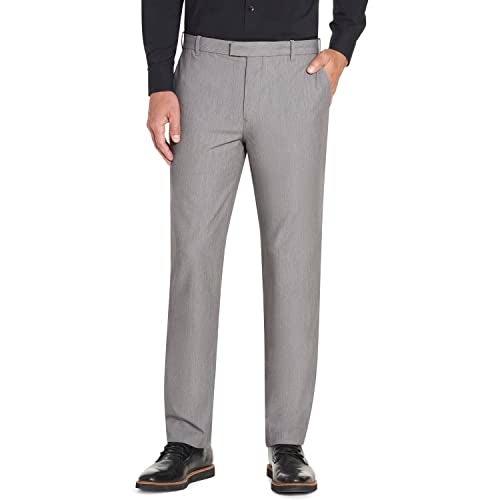 Van Heusen Men's Flex Straight Fit Flat Front Pant, Silver Grey, 30W x 30L - Image 1