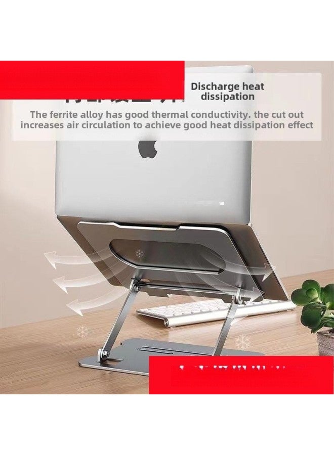 Laptop Laptop Tablet Computer Alloy Bracket Convenient Foldable Multifunctional Heat Dissipation Durable-Color:Reinforced Heat Dissipation Black + Sticker Installation-free  - Image 3