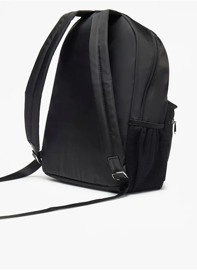 MISSY Missy Logo Applique Backpack with Adjustable Straps and Zip Closure - 31x40x13 cm