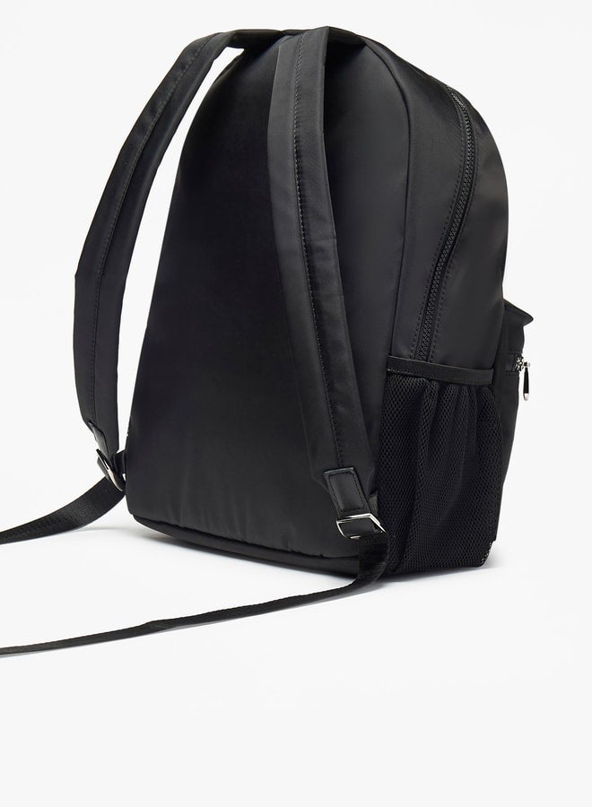 MISSY Missy Logo Applique Backpack with Adjustable Straps and Zip Closure - 31x40x13 cm  - Image 2