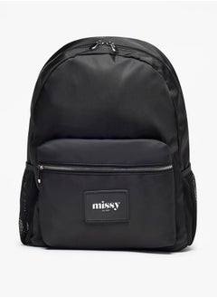 MISSY Missy Logo Applique Backpack with Adjustable Straps and Zip Closure - 31x40x13 cm  - Image 1