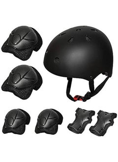 Arabest Kids Bike Helmet,Black Beetle Toddler Helmet for Ages 3-12 Boys Girls with Sports Protective Gear Set Knee Elbow Wrist Pads for Rollerblading Bicycle Skateboard Scooter  - Image 1