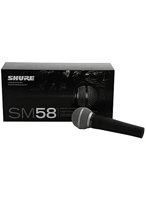 Shure sm58 dynamic vocal microphone  with cable, unidirectionalblack