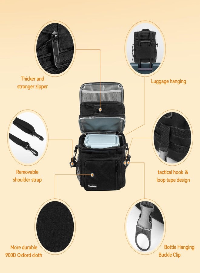 Tirrinia Expandable Insulated Lunch Bag - Double Deck Leakproof Lunch Box for Men Women - Large Reusable Cooler Tote for Picnic, Travel, Office - Image 3