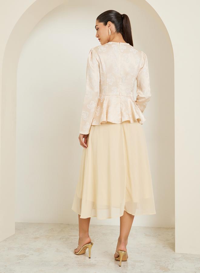 ستايلي فستان ميدي بيج بأكمام طويلة وقصة واسعة - Image 5