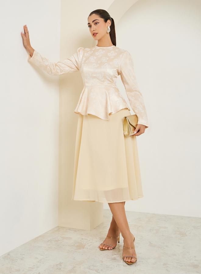 ستايلي فستان ميدي بيج بأكمام طويلة وقصة واسعة - Image 1