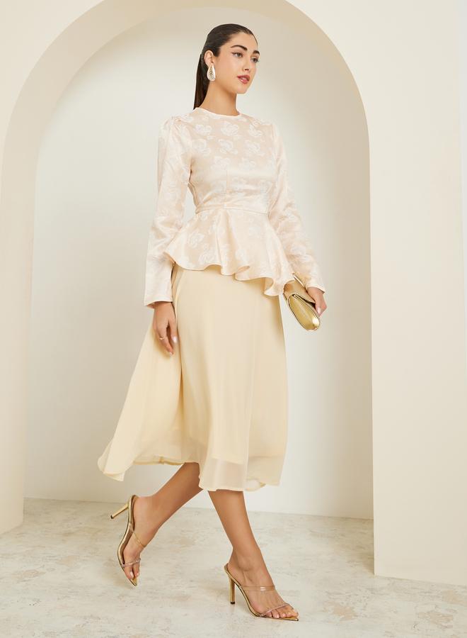 ستايلي فستان ميدي بيج بأكمام طويلة وقصة واسعة - Image 3