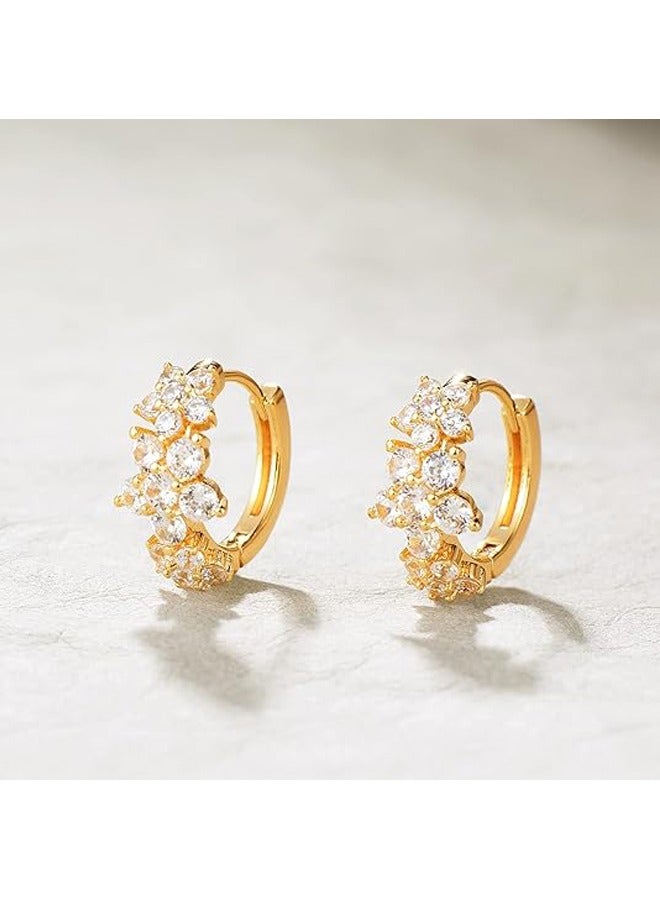 Mevecco Women Huggie Hoop Earrings Gold Ear Stud Cuff 14K Gold Filled Small Boho Beach Simple Delicate Handmade Hypoallergenic Jewelry Gift - Image 5