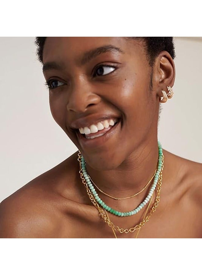 Mevecco Women Huggie Hoop Earrings Gold Ear Stud Cuff 14K Gold Filled Small Boho Beach Simple Delicate Handmade Hypoallergenic Jewelry Gift - Image 2