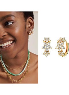 Mevecco Women Huggie Hoop Earrings Gold Ear Stud Cuff 14K Gold Filled Small Boho Beach Simple Delicate Handmade Hypoallergenic Jewelry Gift  - Image 3