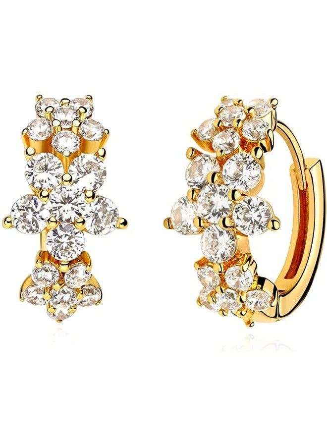 Mevecco Women Huggie Hoop Earrings Gold Ear Stud Cuff 14K Gold Filled Small Boho Beach Simple Delicate Handmade Hypoallergenic Jewelry Gift - Image 1