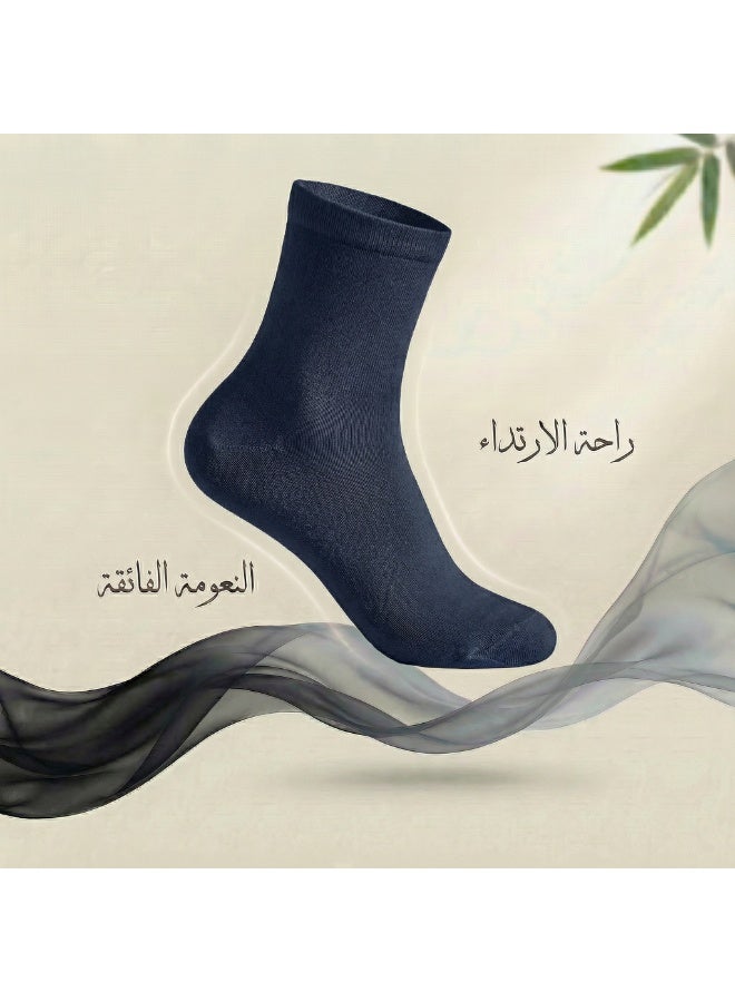 دودوليزا شراب نسائي لمرضى السكري من البامبو بتقنية نانو الفضة مضاد للبكتيريا مقاس طويل كحلي 5 أزواج - Image 5