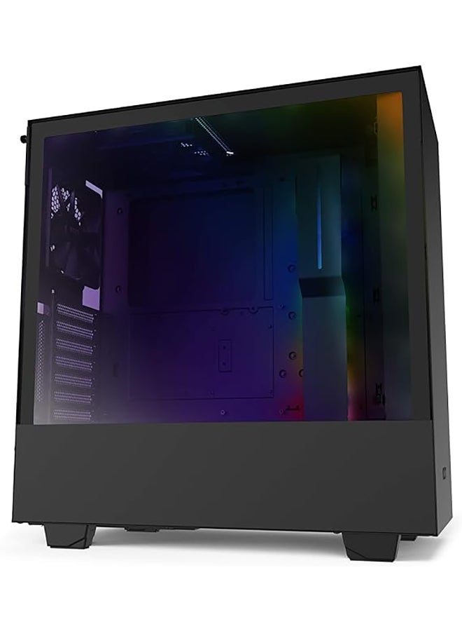 H510i - Compact ATX Mid-Tower PC Gaming Case - Type-C Port, Vertical GPU Mount , Tempered Glass Side Panel, Integrated RGB Lighting, Water Cooling Ready