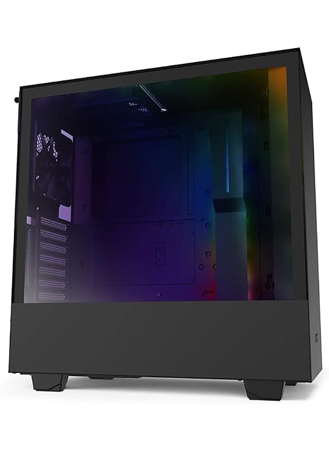 NZXT H510i - Compact ATX Mid-Tower PC Gaming Case - Type-C Port, Vertical GPU Mount , Tempered Glass Side Panel, Integrated RGB Lighting, Water Cooling Ready  - Image 1