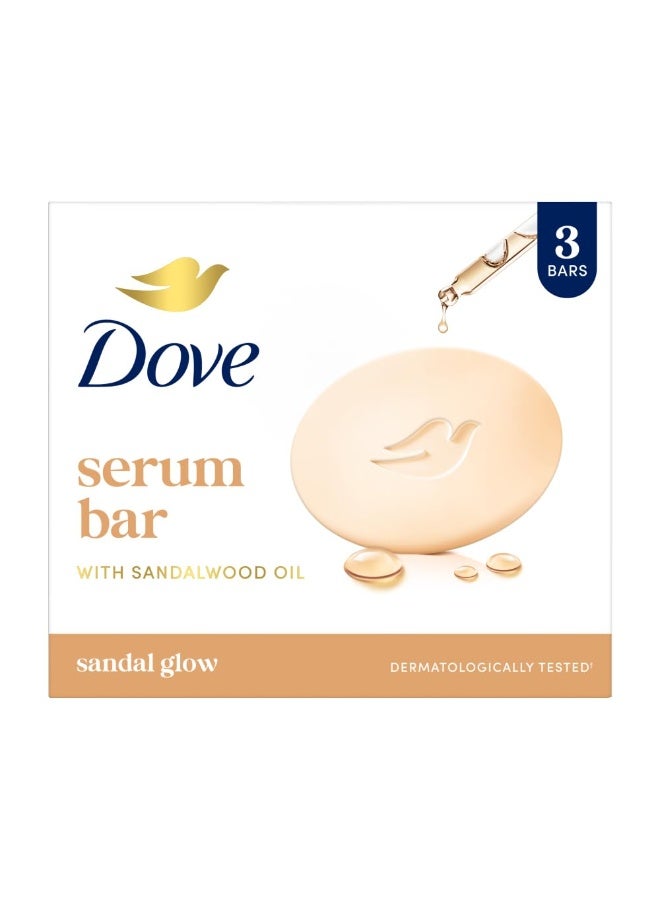 Dove Serum Bar | with Sandalwood Oil | Sandal Glow | 375g (125g x 3) - Image 1