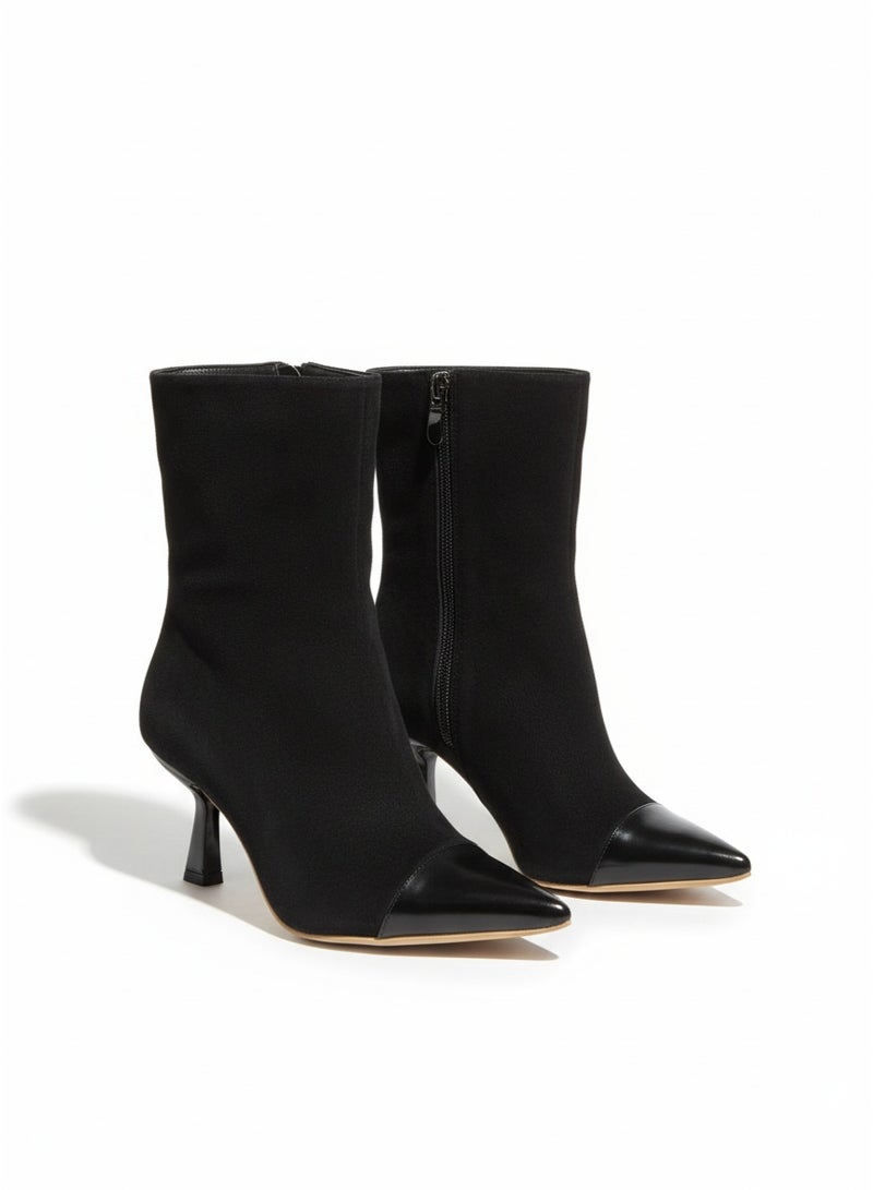 فيبراندا بوت شمواه أنيق بكعب تصميم مدبب من الأمام B-47 - Image 2