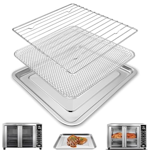 GCQFZ Toaster Oven Replacement Parts for Gourmia GTF7655 GTF7460 GTF7465 GTF7520,3 IN 1 Tray Basket Rack Kit for Gourmia Digital Toaster Oven Air Fryer 17 Cooking Presets French Door 1700W 24L - Image 1
