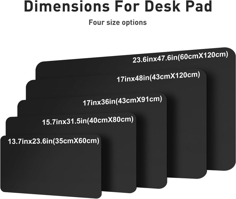 Aothia Faux Leather Desk Mat – Large Mouse Pad, Non-Slip PU Leather Blotter, Waterproof Writing Surface for Office and Home (Black, 47.2" x 23.6") - Image 5