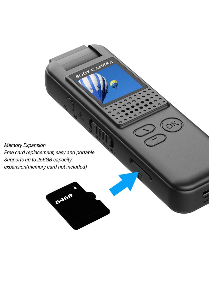 Generic Mini Back Clip Camera, 1080P Handheld Pocket Video Recorder with HD Screen, 180 Degree Rotatable Lens, Type C Small Wearable Camera for Outdoor Sports Law Enforcement  - Image 1