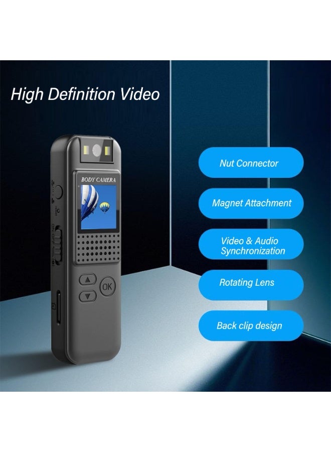 Generic Mini Back Clip Camera, 1080P Handheld Pocket Video Recorder with HD Screen, 180 Degree Rotatable Lens, Type C Small Wearable Camera for Outdoor Sports Law Enforcement  - Image 3
