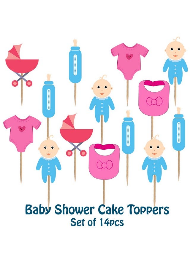 Party Propz Party Propz Baby Shower Cupcake topper/ BabyShower Cake Decoration (Multicolour) - Set of 14 - Image 3