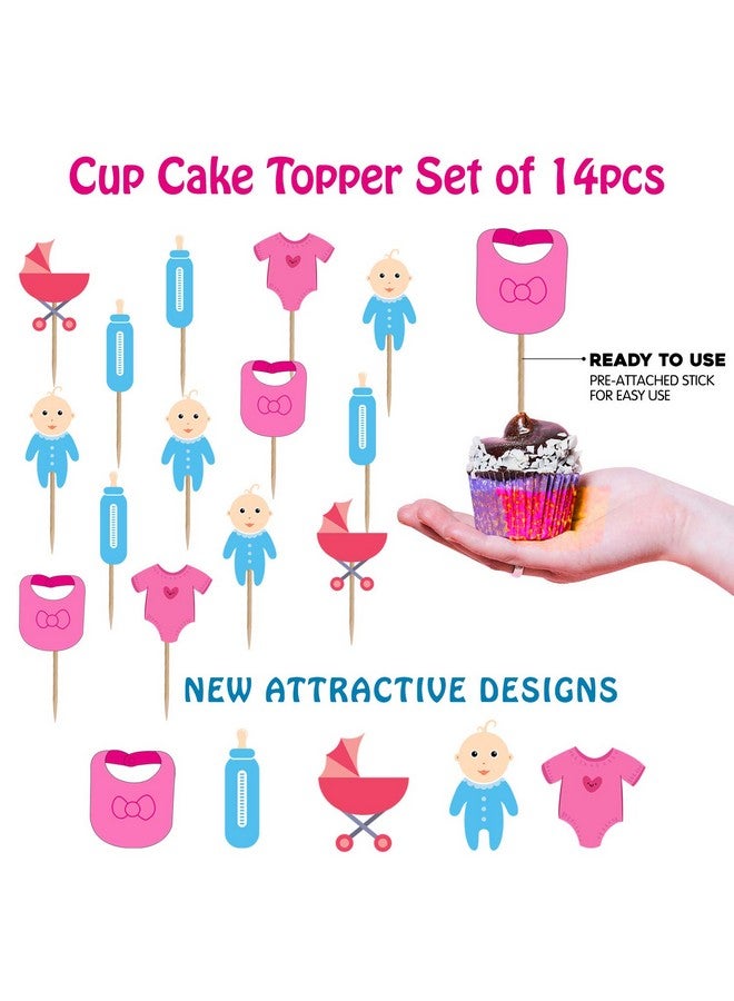 Party Propz Party Propz Baby Shower Cupcake topper/ BabyShower Cake Decoration (Multicolour) - Set of 14 - Image 4