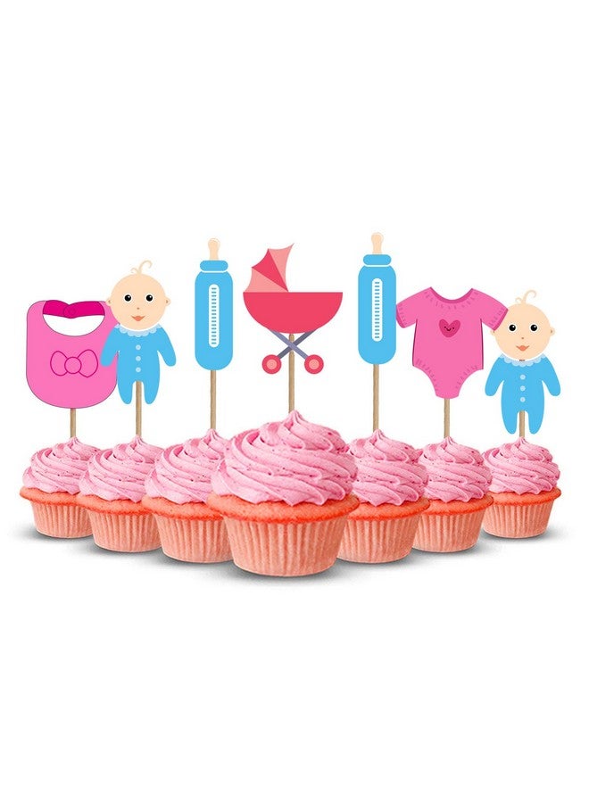 Party Propz Party Propz Baby Shower Cupcake topper/ BabyShower Cake Decoration (Multicolour) - Set of 14 - Image 2