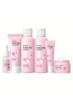 SAKURA Skincare Set, JAPAN Sakura Skin Care Sets & Kits - Cleanser, Toner, Lotion, Serum, Eye Cream, Face Cream, Travel Gift Sets for Women Teenage Girls Mom Daughter, TSA-friendly Sizes 6pcs  - Image 3