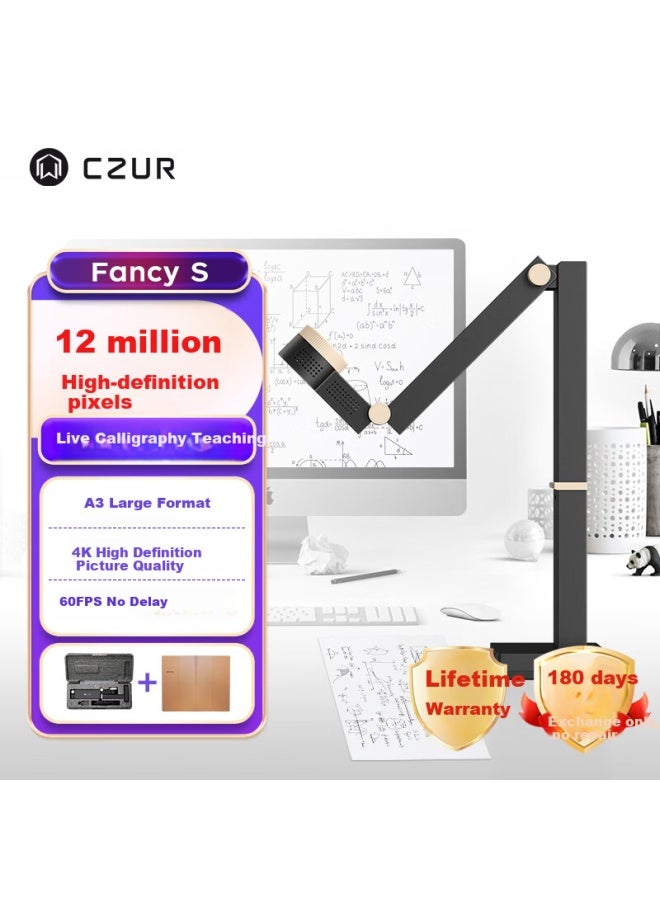 Czur Document Camera, 12 Million Pixels, A3 Scanner, 4K Hd Video Stand, Remote Teaching, Multimedia Network Fancy S+ Writing Stand, Three-Year Warranty - Image 1