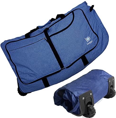 Bago Rolling Duffle Bag with Wheels - 30" 100L Foldable Weekender Bag, Waterproof Travel Duffel Bags, Heavy Duty Lightweight Duffle Bags for Traveling, Rolling Duffels with Wheels (SnowDepBlue) - Image 1
