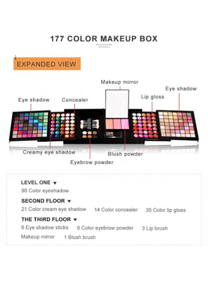 Bukela 177 Color Eyeshadow Palette Blush Lip Gloss Concealer Kit Beauty Makeup Set,All-in-One Makeup Kit with Mirror - Image 2
