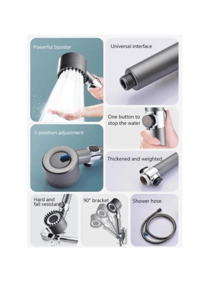 Massage and Skin Beauty Multifunctional Shower, Handheld Shower Head Set High Pressure Shower Head High Flow Hand Held Showerhead - Image 3