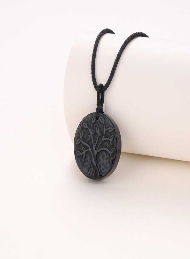 COAI Tree of Life Necklace Black Obsidian Necklace for Men Women, Stainless Steel Necklace - Image 4
