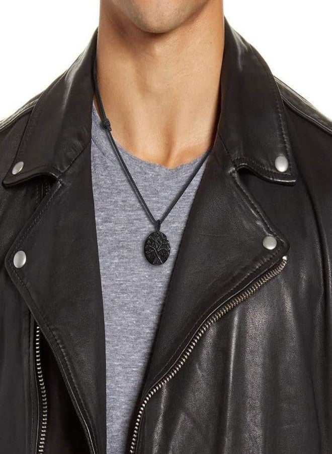 COAI Tree of Life Necklace Black Obsidian Necklace for Men Women, Stainless Steel Necklace - Image 2