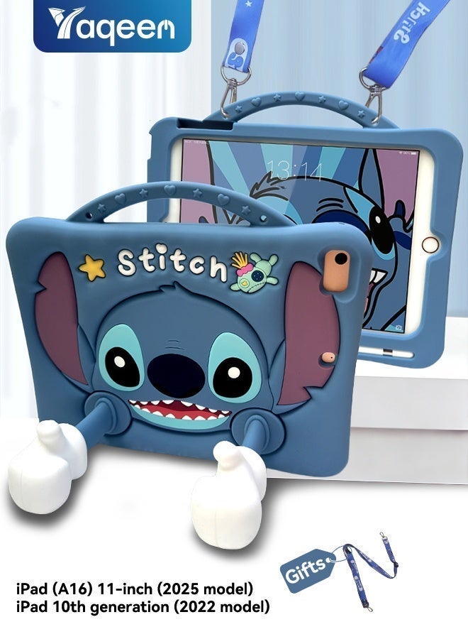 Yaqeen IPad 10th/11th Generation Kids Tablet Case Shockproof Protection, EVA Kids Case with Handle Stand Strap Design Drop Resistant Easy Carry - Image 1