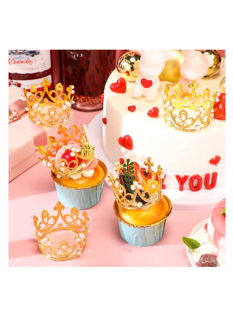 XiuWoo Mini Crown Cake Topper, 20Pcs Tiara Birthday 100 Pcs Bouquet Wedding Corsages Pins, for Boy Girl Bridal Wedding, Baby Shower, Party Supplies Decor - Image 5