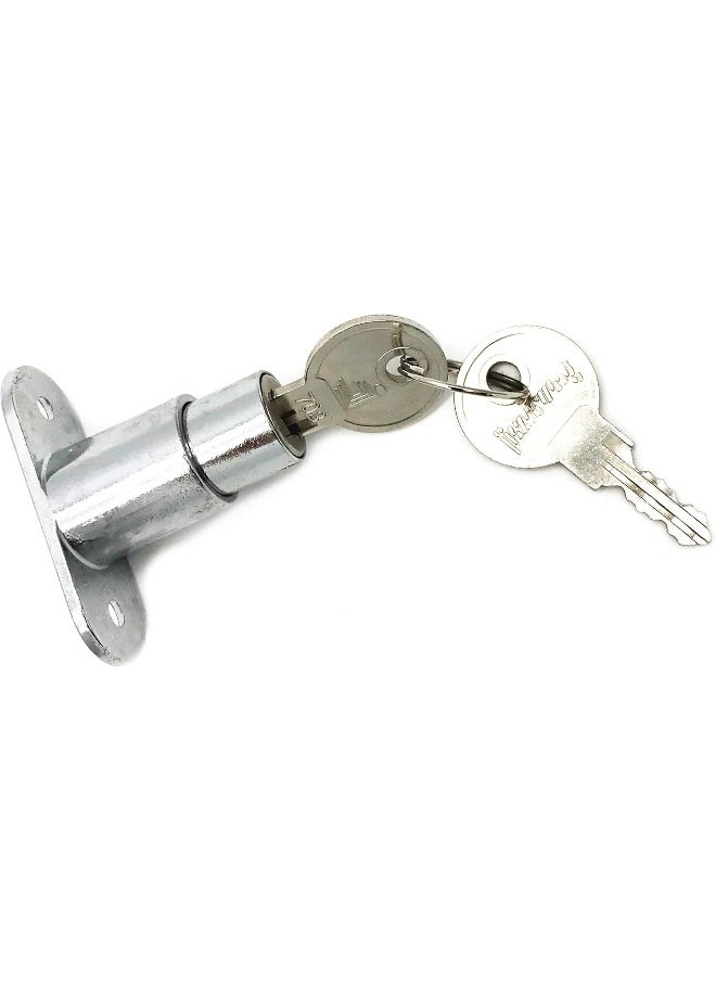XMHF - XMHF Push Plunger Lock, 19mm Cylinder Zinc Alloy Chrome Finish, 2Pcs, Keyed Different - Image 1